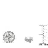 0.95 Carat (ctw) 18K White Gold Round Lab Grown White Diamond Ladies Engagement Ring Set 1 CT