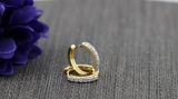 0.22 Carat (ctw) 14K Yellow Gold Round Lab Grown White Diamond Ladies Huggies Hoop Earrings 1/4 CT