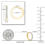 0.22 Carat (ctw) 14K Yellow Gold Round Lab Grown White Diamond Ladies Huggies Hoop Earrings 1/4 CT