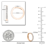 0.22 Carat (ctw) 18K Rose Gold Round Lab Grown White Diamond Ladies Huggies Hoop Earrings 1/4 CT