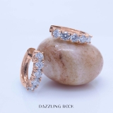 1.00 Carat (ctw) 10K Rose Gold Round Lab Grown White Diamond Ladies Huggies Hoop Earrings 1 CT