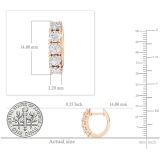 1.00 Carat (ctw) 10K Rose Gold Round Lab Grown White Diamond Ladies Huggies Hoop Earrings 1 CT