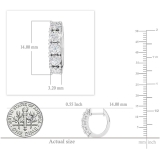 1.00 Carat (ctw) 10K White Gold Round Lab Grown White Diamond Ladies Huggies Hoop Earrings 1 CT