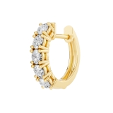 0.50 Carat Round Lab Grown White Diamond Ladies Hoop Earring 1/2 CT (Only 1 Pc) 10K Yellow Gold