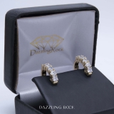 1.00 Carat (ctw) 10K Yellow Gold Round Lab Grown White Diamond Ladies Huggies Hoop Earrings 1 CT
