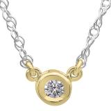 0.25 Carat (ctw) 18K Yellow Gold Round Diamond Ladies Bezel Set Solitaire Pendant 1/4 CT