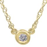 0.25 Carat (ctw) 18K Yellow Gold Round Diamond Ladies Bezel Set Solitaire Pendant 1/4 CT