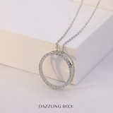 0.75 Carat (ctw) 10K White Gold Round lab Grown White Diamond Ladies Circle Pendant 3/4 CT