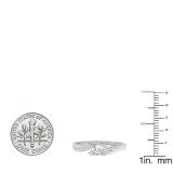 0.50 Carat (ctw) 10K White Gold Round Lab Grown White Diamond 3 Stone Ladies Engagement Ring 1/2 CT