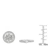 0.50 Carat (ctw) 10K White Gold Round Lab Grown White Diamond Ladies Engagement Ring 1/2 CT