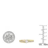 0.50 Carat (ctw) 10K Yellow Gold Round Lab Grown White Diamond Ladies Engagement Ring 1/2 CT