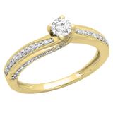 0.50 Carat (ctw) 14K Yellow Gold Round Lab Grown White Diamond Ladies Engagement Ring 1/2 CT
