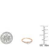 0.40 Carat (ctw) 18K Rose Gold Round Lab Grown Diamond Ladies 5 Stone Engagement Ring