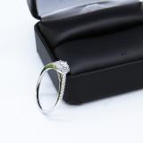0.50 Carat (ctw) 10K White Gold Round Lab Grown Diamond Ladies Halo Engagement Ring 1/2 CT