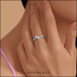 0.50 Carat (ctw) 14K White & Rose Gold Round Lab Grown Diamond Two Stone Engagement Ring 1/2 CT