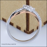 0.50 Carat (ctw) 14K White & Rose Gold Round Lab Grown Diamond Two Stone Engagement Ring 1/2 CT
