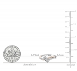 0.50 Carat (ctw) 14K White & Rose Gold Round Lab Grown Diamond Two Stone Engagement Ring 1/2 CT