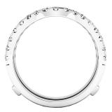 1.60 Carat (ctw) Round White Lab Grown Ladies Wedding Enhancer Double Ring 10K White Gold