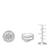 0.60 Carat (ctw) 18K White Gold Round Lab Grown Diamond Ladies Split Shank Engagement Ring Set