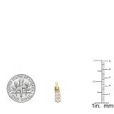 0.25 Carat (ctw) 14K Yellow Gold Round Lab Grown Diamond Ladies 3 Stone Hoop Earrings 1/4 CT