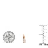 0.25 Carat (ctw) 18K Rose Gold Round Lab Grown Diamond Ladies 3 Stone Hoop Earrings 1/4 CT