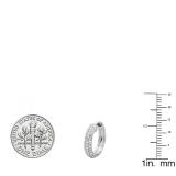 0.50 Carat (ctw) 10K White Gold Round Lab Grown Diamond Ladies Huggies Hoop Earrings 1/2 CT