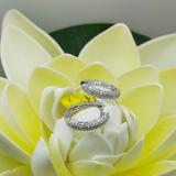 0.50 Carat (ctw) 10K White Gold Round Lab Grown Diamond Ladies Huggies Hoop Earrings 1/2 CT