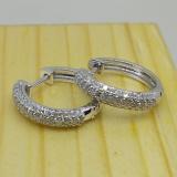0.50 Carat (ctw) 10K White Gold Round Lab Grown Diamond Ladies Huggies Hoop Earrings 1/2 CT