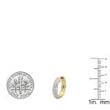 0.50 Carat (ctw) 14K Yellow Gold Round Lab Grown Diamond Ladies Huggies Hoop Earrings 1/2 CT