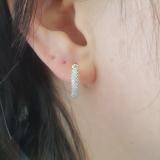 0.50 Carat (ctw) 14K Yellow Gold Round Lab Grown Diamond Ladies Huggies Hoop Earrings 1/2 CT