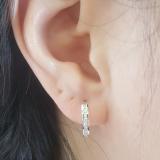 0.18 Carat (ctw) 10K White Gold Small Round Lab Grown Diamond Huggie Hoop Earrings
