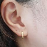0.18 Carat (ctw) 10K Yellow Gold Small Round Lab Grown Diamond Huggie Hoop Earrings