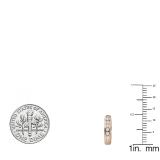 0.18 Carat (ctw) 18K Rose Gold Small Round Lab Grown Diamond Huggie Hoop Earrings