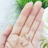 0.50 Carat (ctw) 10K Yellow Gold Round Lab Grown Diamond Ladies Halo Style Hoop Earrings 1/2 CT