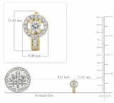 0.50 Carat (ctw) 14K Yellow Gold Round Lab Grown Diamond Ladies Halo Style Hoop Earrings 1/2 CT