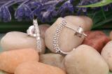0.40 Carat (ctw) 10K White Gold Round Lab Grown White Diamonds Ladies J Shaped Hoop Earrings 1/2 CT