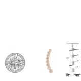0.60 Carat (ctw) 18K Rose Gold Round Lab Grown Diamond Ladies Journey Curved Climber Earrings