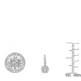 0.55 Carat (ctw) 14K White Gold Round Lab Grown White Diamond Ladies Dangling Drop Earrings 1/2 CT
