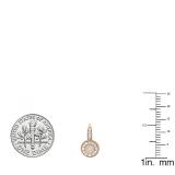 0.45 Carat (ctw) 18K Rose Gold Round Lab Grown Diamond Ladies Cluster Halo Drop Earrings 1/2 CT