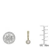 0.50 Carat (ctw) 10K Yellow Gold Round Lab Grown White Diamond Ladies Dangling Drop Earrings 1/2 CT