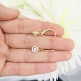 0.55 Carat (ctw) 14K Yellow Gold Round Lab Grown Diamond Ladies Cluster Halo Drop Earrings 1/2 CT