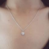 0.25 Carat (ctw) 10K White Gold Round Lab Grown Diamond Ladies Heart Pendant 1/4 CT