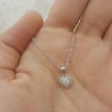 0.25 Carat (ctw) 10K White Gold Round Lab Grown Diamond Ladies Heart Pendant 1/4 CT