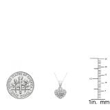 0.25 Carat (ctw) 10K White Gold Round Lab Grown Diamond Ladies Heart Pendant 1/4 CT