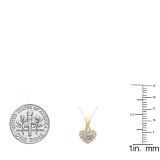 0.25 Carat (ctw) 14K Yellow Gold Round Lab Grown Diamond Ladies Heart Pendant 1/4 CT