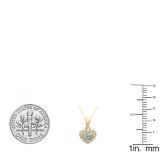 0.25 Carat (ctw) 14K Yellow Gold Round Lab Grown Diamond Ladies Heart Pendant 1/4 CT