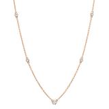 0.30 Carat (ctw) 18K Rose Gold Round Lab Grown White Diamond Ladies Necklace 1/3 CT