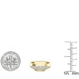 0.50 Carat (ctw) 10K Yellow Gold Round Lab Grown White Diamond Men's Wedding Stackable Band 1/2 CT