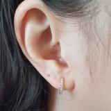0.20 Carat (ctw) 10K Yellow Gold Round Lab Grown White Diamond Ladies Huggies Hoop Earrings 1/5 CT