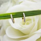 0.20 Carat (ctw) 10K Yellow Gold Round Lab Grown White Diamond Ladies Huggies Hoop Earrings 1/5 CT